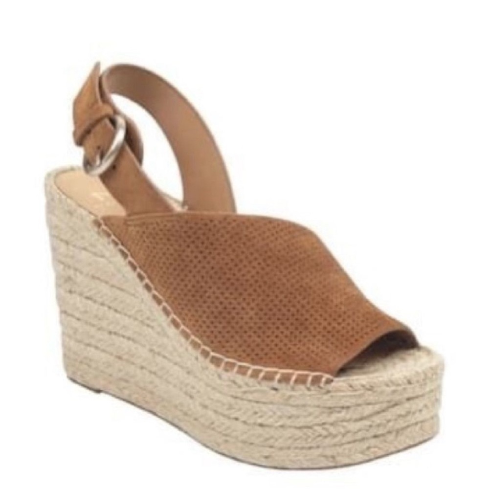 Leather wedges with adjustable sling back